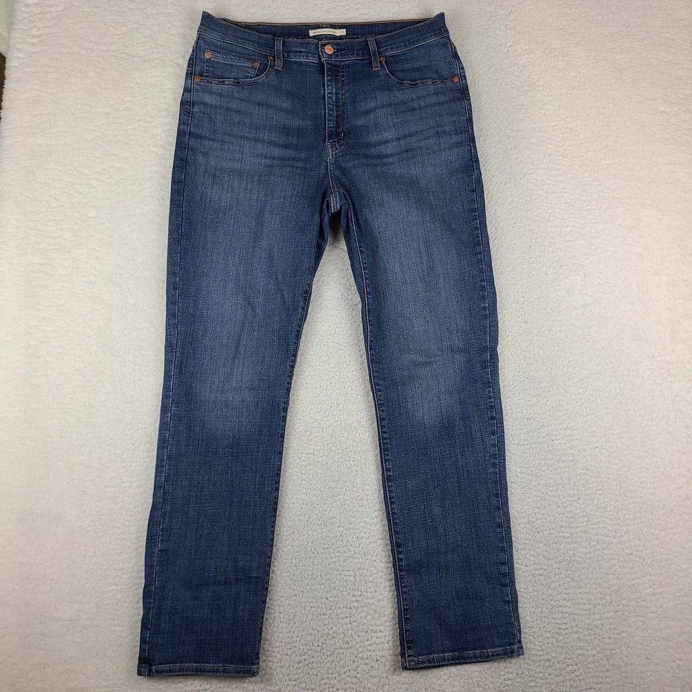 Levi's 724 Jeans Womens 33x32 Blue High Rise Straight Leg Dark Wash Denim